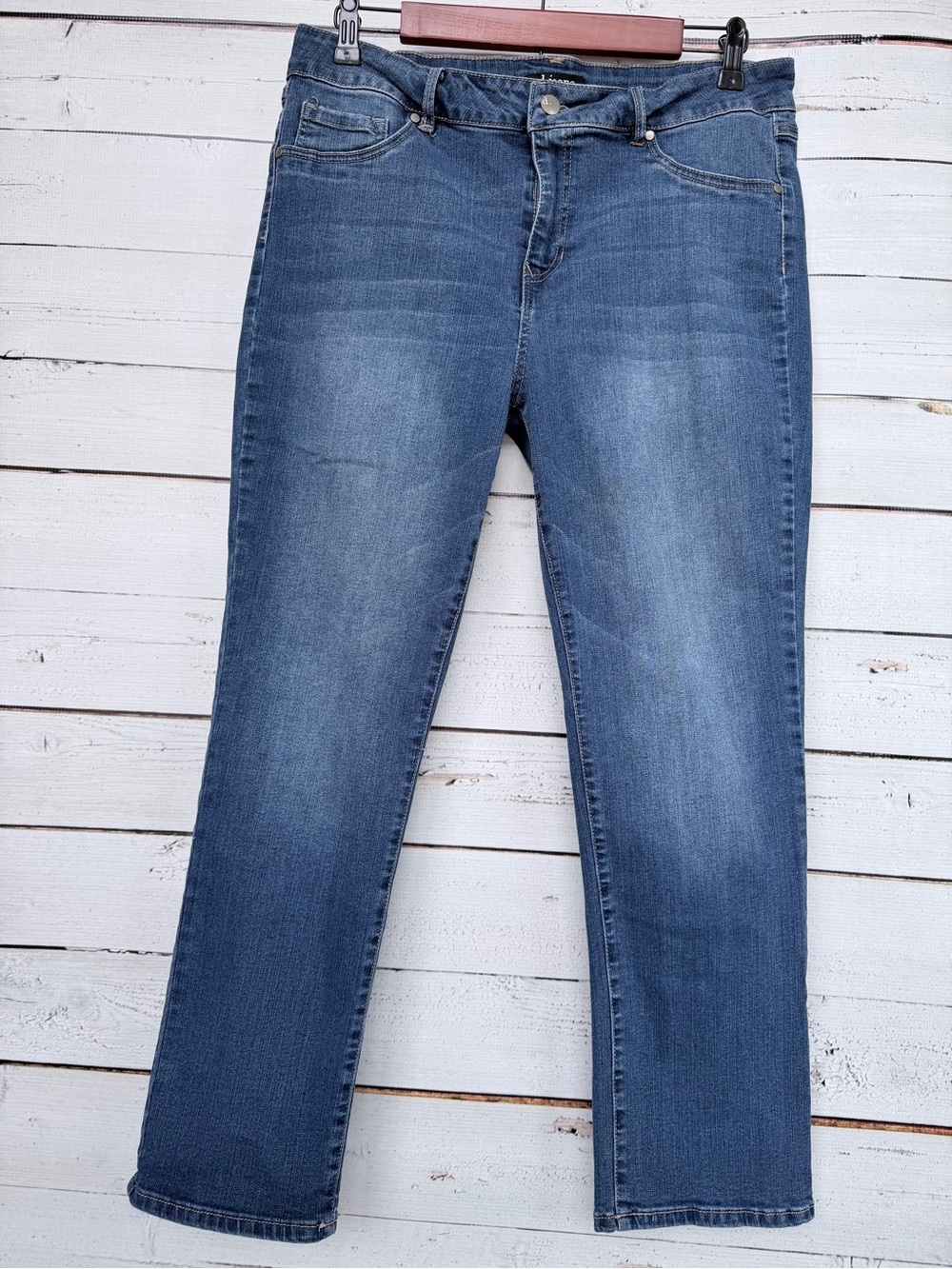 d.jeans Stretch Denim Mid Rise Straight Leg Jeans Size 14 #169